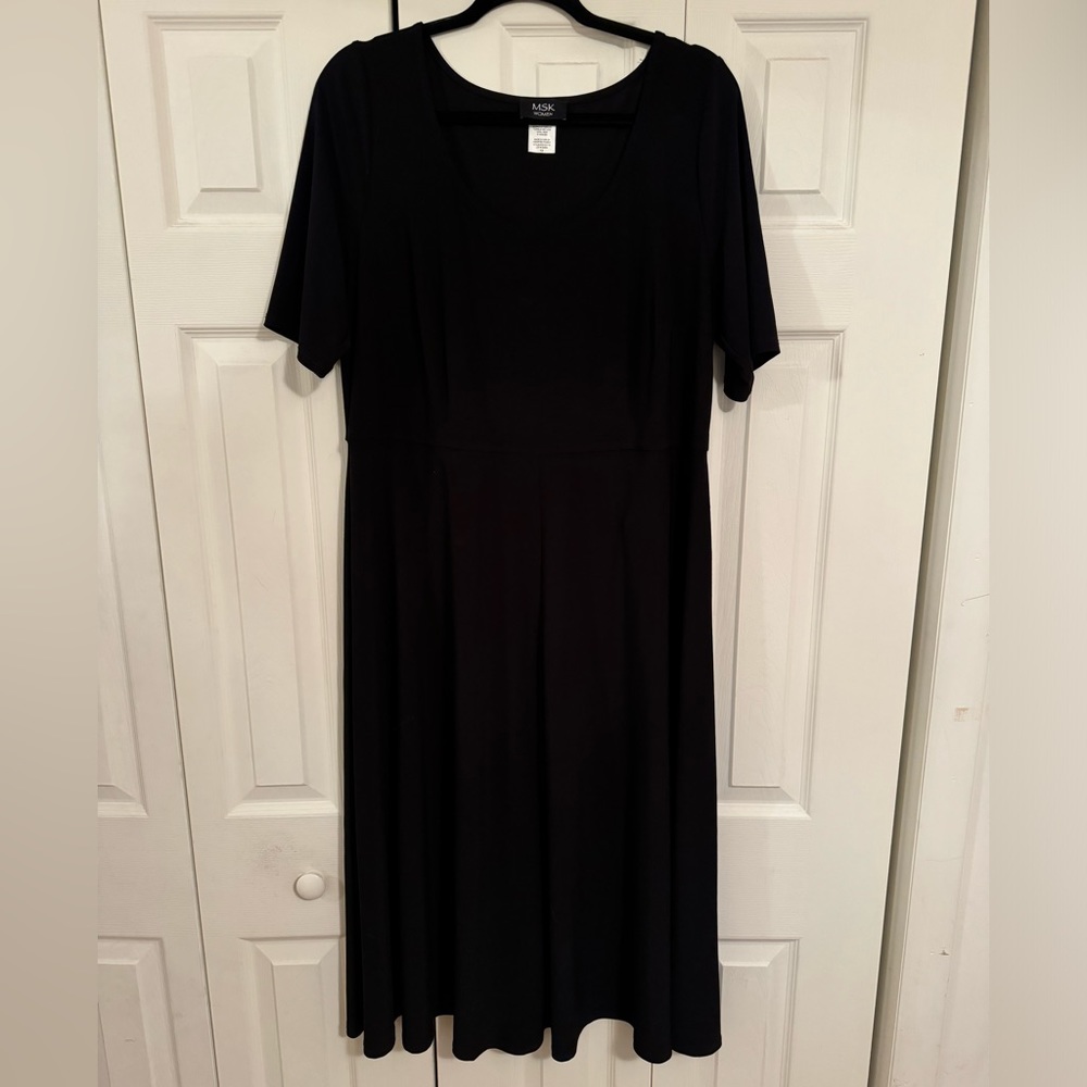 Black Dress with short sleeves 1X ITEM# 1015